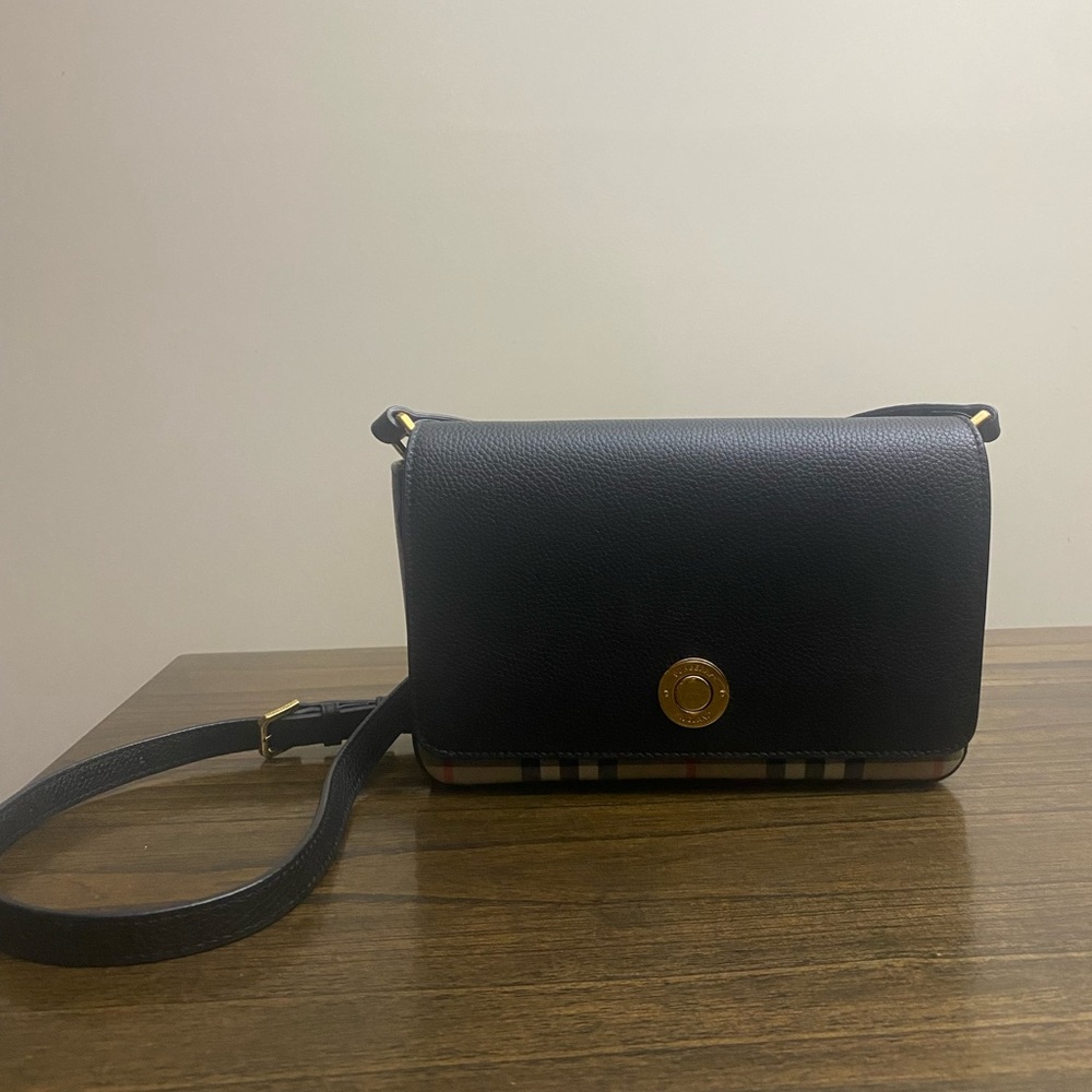 Burberry New Hampshire Vintage Check Canvas & Leather Crossbody